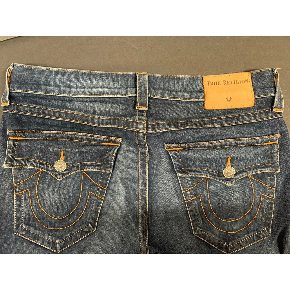 True Religion Mens Jeans Geno Relaxed Slim Blue 34 x 28 (Measured) - Read Note